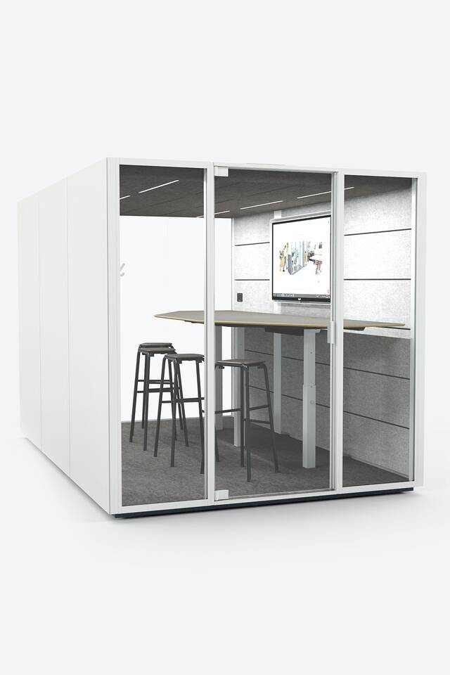 Ahrend Qabin Meet XL space in space on grey background front left view