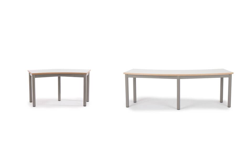 Presikhaaf Schoolmeubelen Match SC line ST SCBU SCBI zitbankje met edelstaal frame en wit blad header achteraanzicht