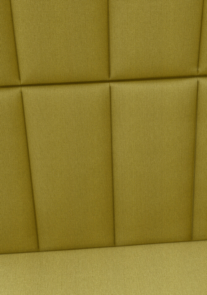 Engage Royal Ahrend Engage single high trainbench upholstered in yellow front detail view