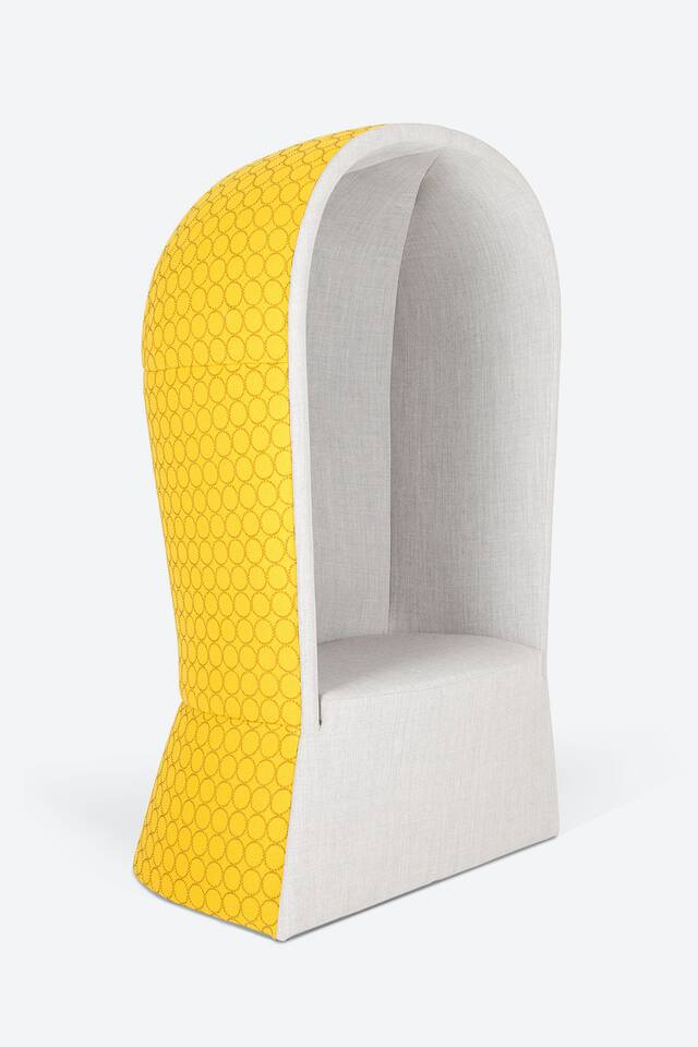 Ahrend Kaigan arm chair on grey background front left view