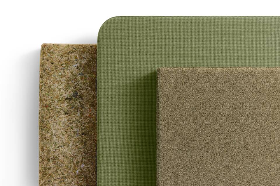 Gispen S50 table screens in green front detail view