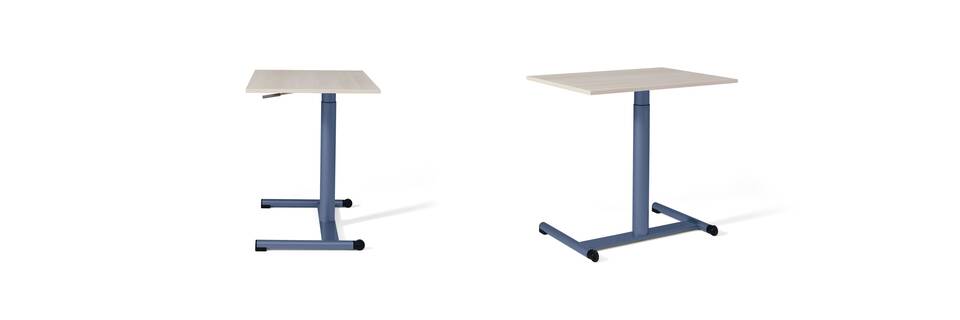 Gispen EDUU Move table in blue side and back view