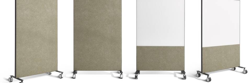 Gispen SEPP Whiteboard in black front and front left view