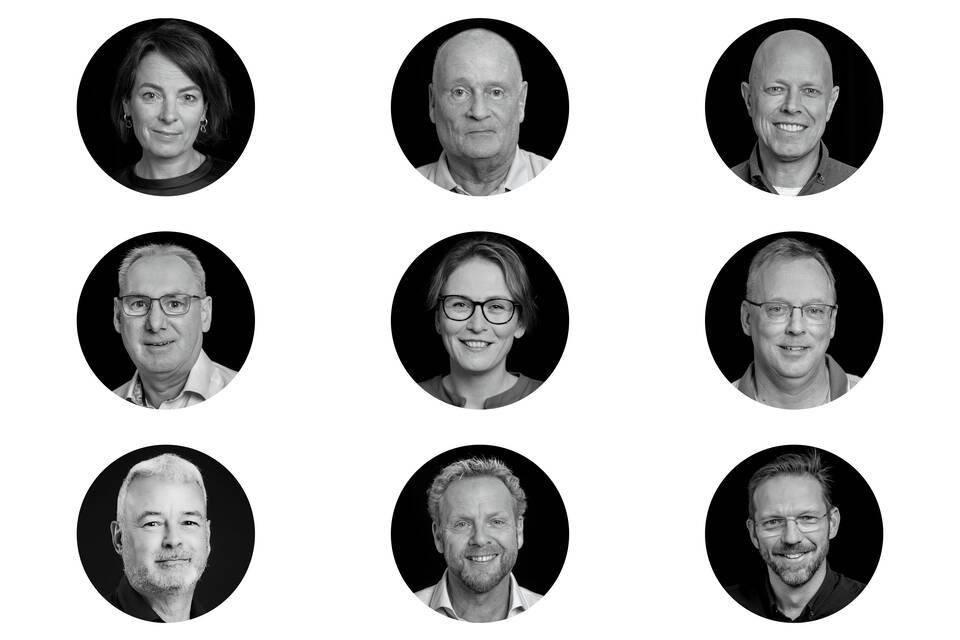 NL Gispen Educatie thema zwart wit portretten van primair onderwijsteam