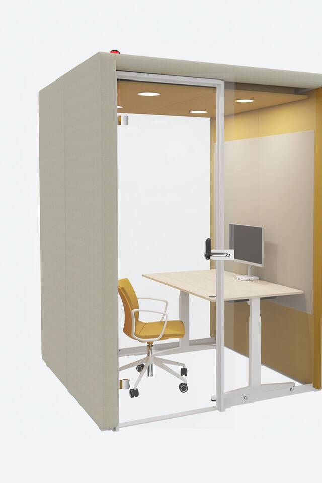 Ahrend Flexbox space in space on grey background front left view