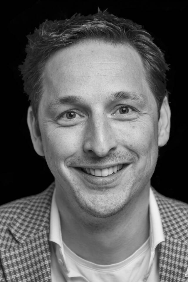 Black and white portrait of Maarten Houdijk