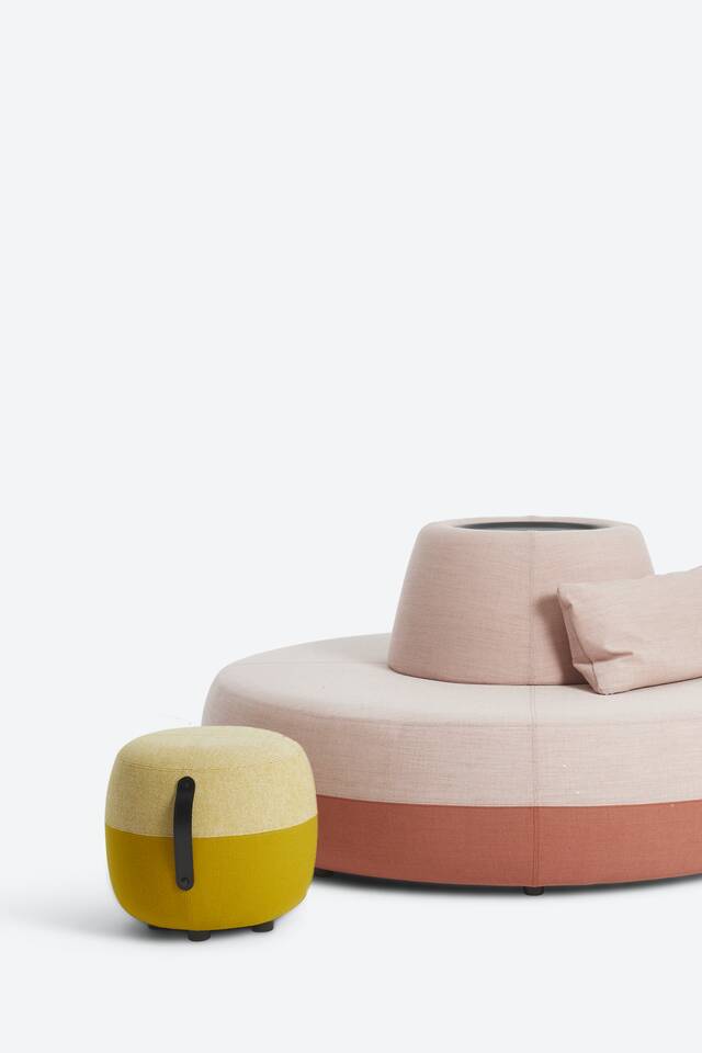 Ahrend Recharge pouf on grey background front view