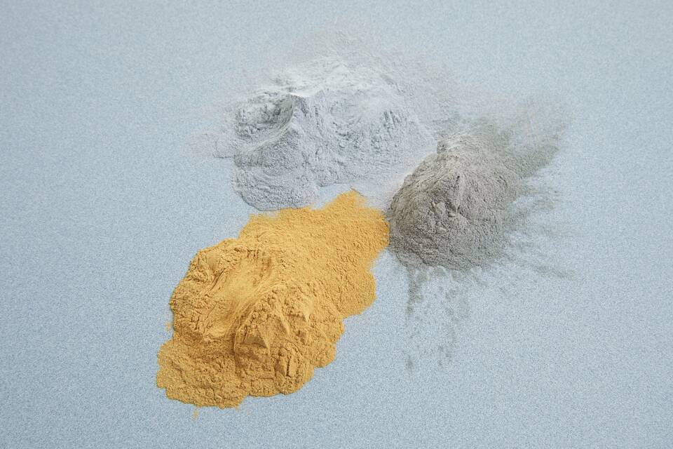 Gispen No Waste powdercoating on blue no waste tabletop top view