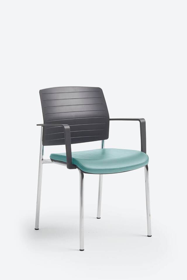 Ahrend Ease visitors chair on grey background front left view