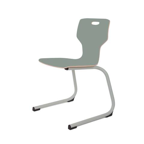 Gispen EDUU Comfort Wood educational chair with wooden shell front right view