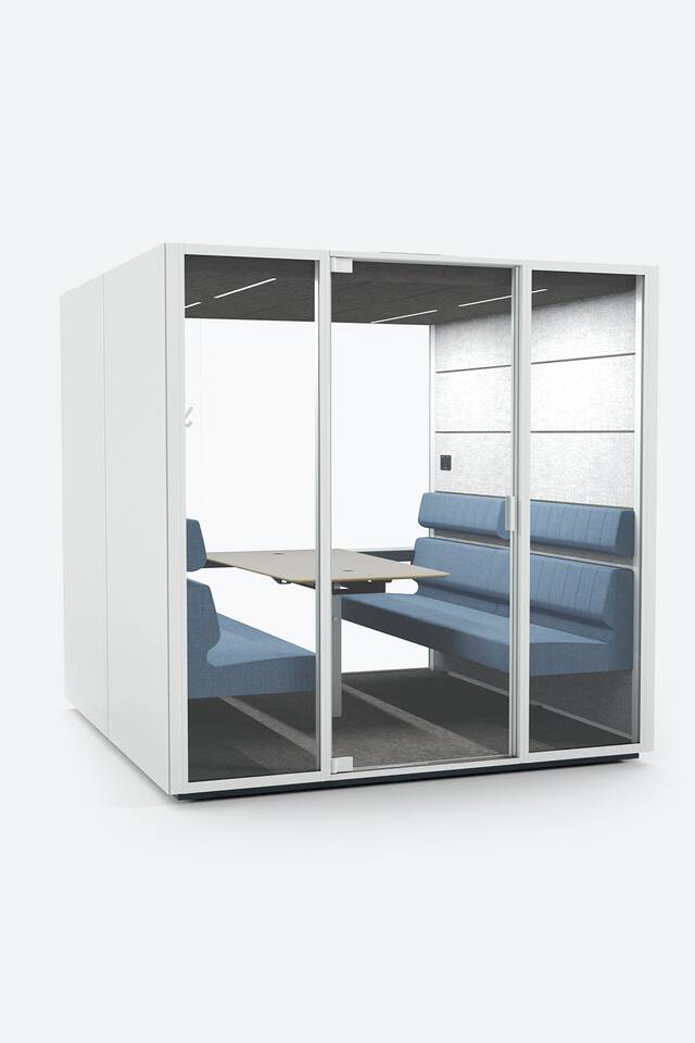 Ahrend Qabin Meet space in space on grey background front left view