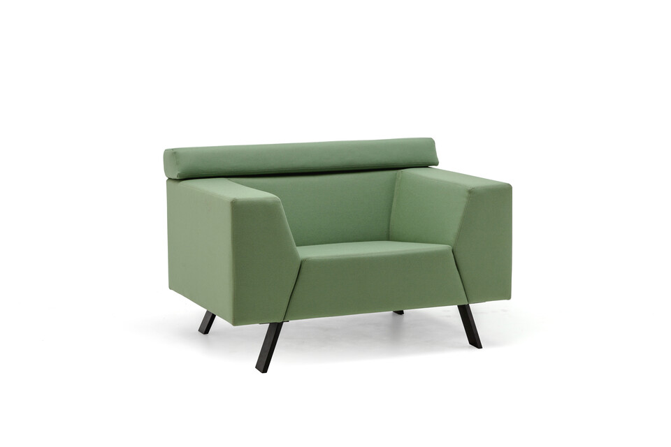 Gispen Sett high armchair in divina 856 green front left view
