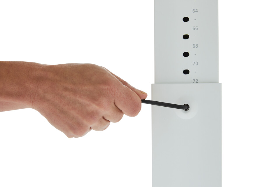 Gispen Home office HI desk with allen wrench to adjust height right side detail view