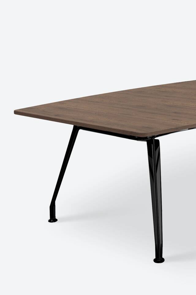Ahrend 1200 table on grey background front left detail view