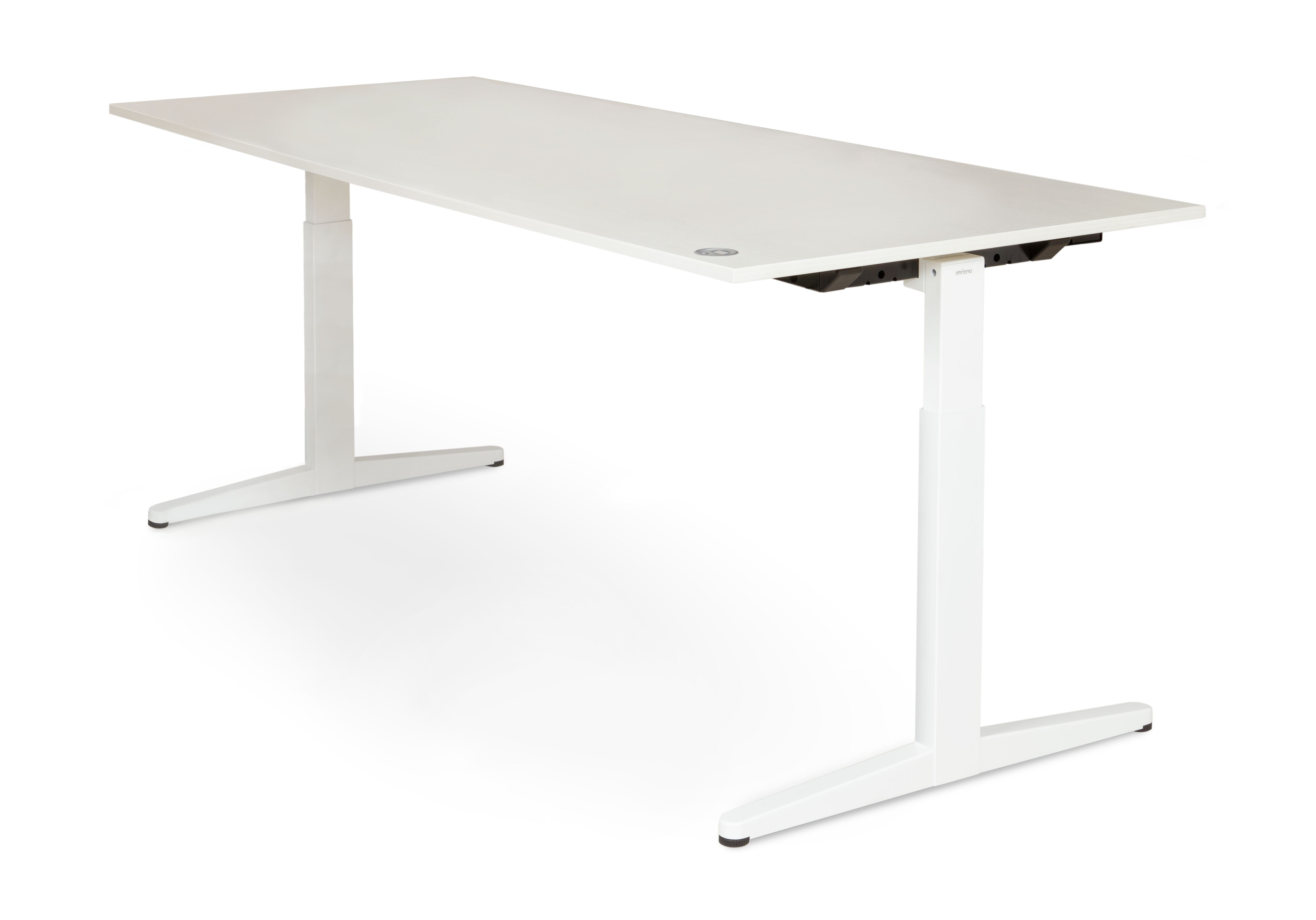 Balance Royal Ahrend Balance workstation in white with grey maple worktop front right view