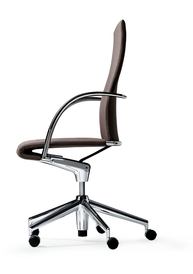 350 Royal Ahrend 350 office chair upholstered in brown grey right side view