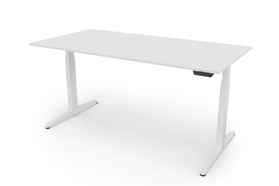 Balance Ahrend Balance ZS desk 160 frame in white and tabletop in white front left view